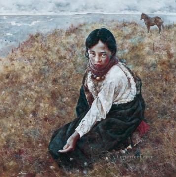 荒野の夜明け AX チベット Oil Paintings